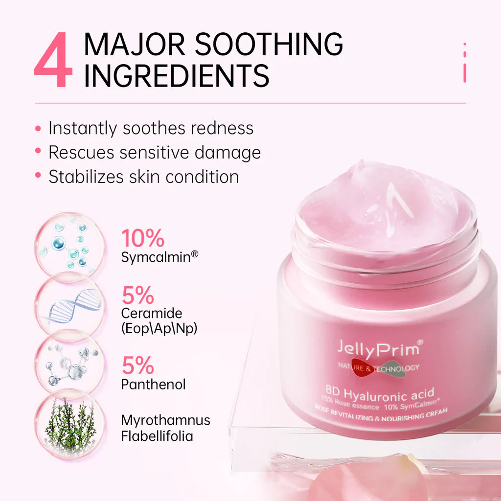 Jelly Prim 8D Hyaluronic Acid Rose Revitalizing & Nourshing Face Whitening Cream
