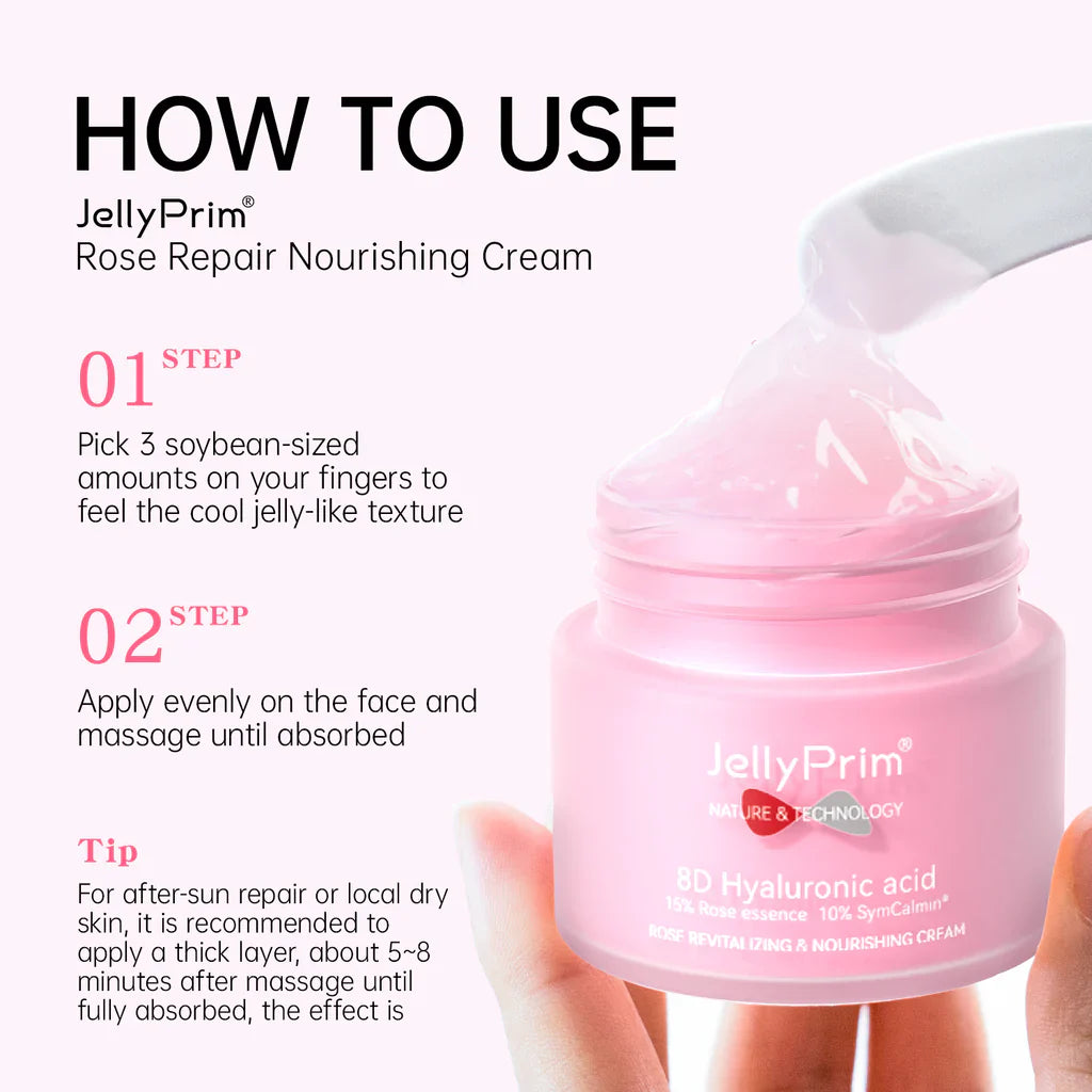 Jelly Prim 8D Hyaluronic Acid Rose Revitalizing & Nourshing Face Whitening Cream